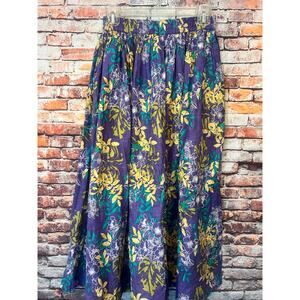 Just Class maxi skirt purple floral women's size PS Small Petite